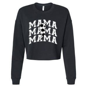 Soccer Mama Distressed Lightning Bolt Mom Cropped Pullover Crew