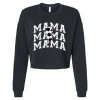 Soccer Mama Distressed Lightning Bolt Mom Cropped Pullover Crew