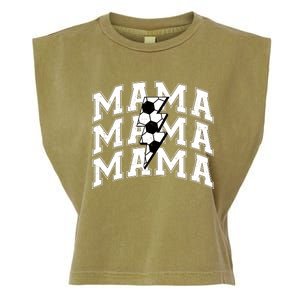 Soccer Mama Distressed Lightning Bolt Mom Garment-Dyed Women's Muscle Tee