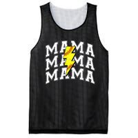 Softball Mama Distressed Lightning Bolt Mom Mesh Reversible Basketball Jersey Tank