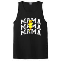 Softball Mama Distressed Lightning Bolt Mom PosiCharge Competitor Tank