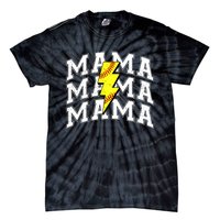 Softball Mama Distressed Lightning Bolt Mom Tie-Dye T-Shirt