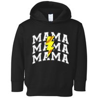 Softball Mama Distressed Lightning Bolt Mom Toddler Hoodie