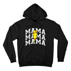 Softball Mama Distressed Lightning Bolt Mom Tall Hoodie