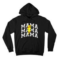 Softball Mama Distressed Lightning Bolt Mom Tall Hoodie