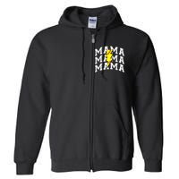 Softball Mama Distressed Lightning Bolt Mom Full Zip Hoodie