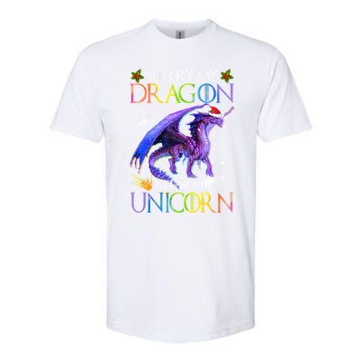 Sorry My Dragon Ate Your Unicorn Christmas Dragon Xmas Gift Softstyle CVC T-Shirt