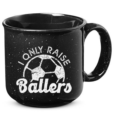 Soccer Mom Dad Mama I Only Raise Ballers Soccer Family 15oz Campfire Ceramic Mug