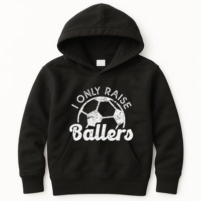 Soccer Mom Dad Mama I Only Raise Ballers Soccer Family Kids Hoodie
