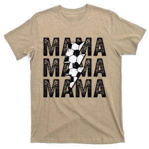 Soccer Mama Distressed Lightning Bolt Mom T-Shirt