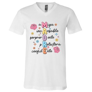 Spanish Mothers Day Family Mommy Mom V-Neck T-Shirt