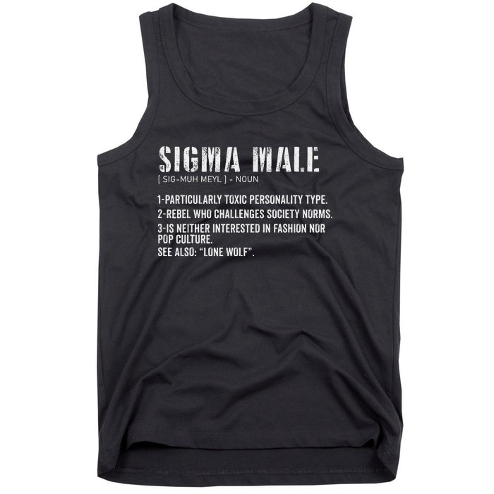 Sigma Male Definition Funny Dictionary For Tank Top