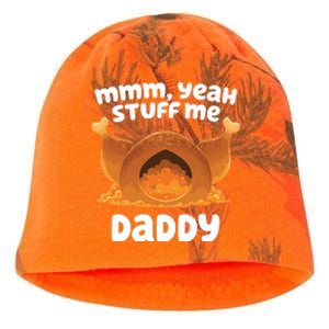 Stuff Me Daddy Funny Thanksgiving Turkey Kati - Camo Knit Beanie