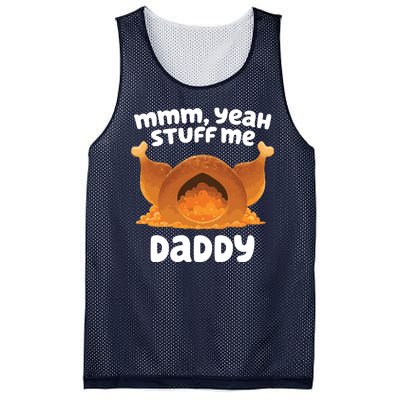 Stuff Me Daddy Funny Thanksgiving Turkey Mesh Reversible Basketball Jersey Tank