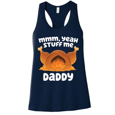 Stuff Me Daddy Funny Thanksgiving Turkey Womens Tank Top