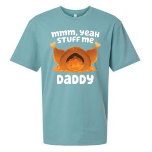 Stuff Me Daddy Funny Thanksgiving Turkey Sueded Cloud Jersey T-Shirt