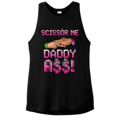 Scissor Me Daddy A$$ Hand Funny Trendy Wrestling Meme Joke Ladies PosiCharge Tri-Blend Wicking Tank