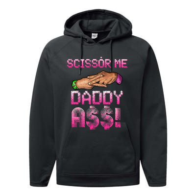 Scissor Me Daddy A$$ Hand Funny Trendy Wrestling Meme Joke Performance Fleece Hoodie