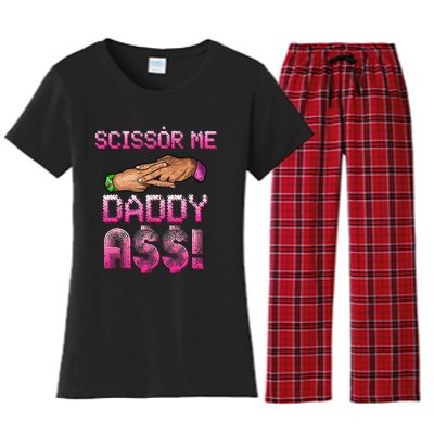 Scissor Me Daddy A$$ Hand Funny Trendy Wrestling Meme Joke Women's Flannel Pajama Set