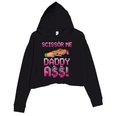 Scissor Me Daddy A$$ Hand Funny Trendy Wrestling Meme Joke Crop Fleece Hoodie