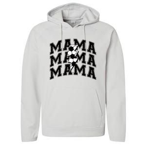 Soccer Mama Distressed Lightning Bolt Mom Performance Fleece Hoodie