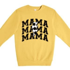 Soccer Mama Distressed Lightning Bolt Mom Premium Crewneck Sweatshirt