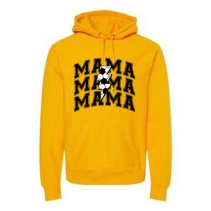 Soccer Mama Distressed Lightning Bolt Mom Premium Hoodie