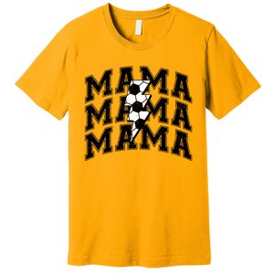 Soccer Mama Distressed Lightning Bolt Mom Premium T-Shirt