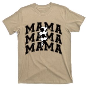 Soccer Mama Distressed Lightning Bolt Mom T-Shirt