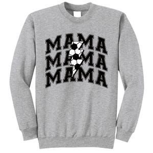 Soccer Mama Distressed Lightning Bolt Mom Sweatshirt