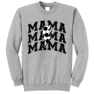 Soccer Mama Distressed Lightning Bolt Mom Tall Sweatshirt