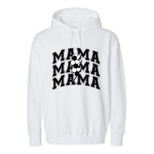 Soccer Mama Distressed Lightning Bolt Mom Garment-Dyed Fleece Hoodie