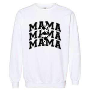 Soccer Mama Distressed Lightning Bolt Mom Garment-Dyed Sweatshirt