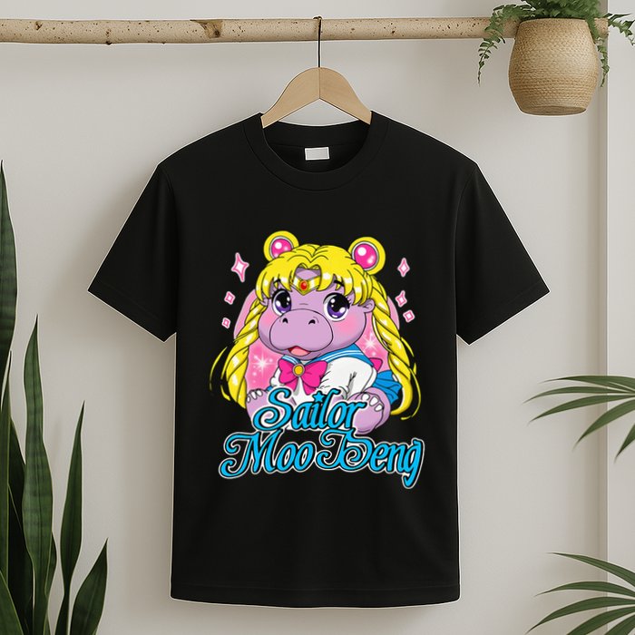 Sailor Moo Deng Funny Hippo Moo Deng Cute T-Shirt
