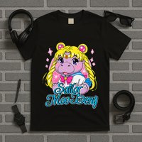 Sailor Moo Deng Funny Hippo Moo Deng Cute T-Shirt