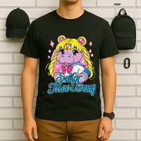 Sailor Moo Deng Funny Hippo Moo Deng Cute T-Shirt