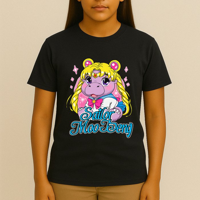 Sailor Moo Deng Funny Hippo Moo Deng Cute T-Shirt