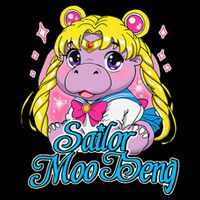 Sailor Moo Deng Funny Hippo Moo Deng Cute T-Shirt