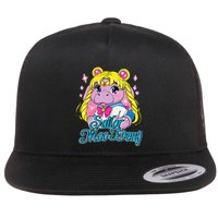 Sailor Moo Deng Funny Hippo Moo Deng Cute Flat Bill Trucker Hat