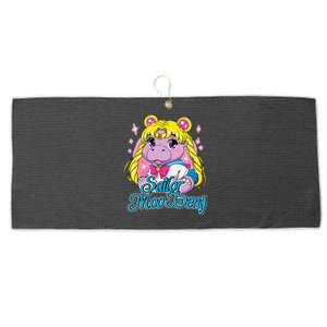 Sailor Moo Deng Funny Hippo Moo Deng Cute Large Microfiber Waffle Golf Towel