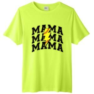 Softball Mama Distressed Lightning Bolt Mom Tall Fusion ChromaSoft Performance T-Shirt