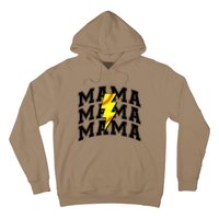 Softball Mama Distressed Lightning Bolt Mom Hoodie