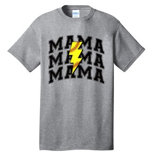 Softball Mama Distressed Lightning Bolt Mom Tall T-Shirt