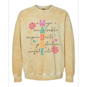 Spanish Mothers Day Retro Madre Retro Mama Colorblast Crewneck Sweatshirt