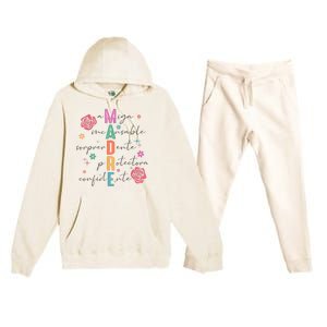 Spanish Mothers Day Retro Madre Retro Mama Premium Hooded Sweatsuit Set