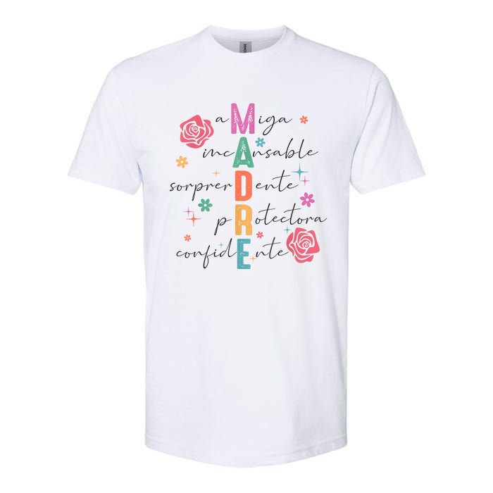 Spanish Mothers Day Retro Madre Retro Mama Softstyle CVC T-Shirt