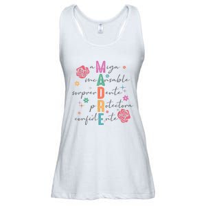 Spanish Mothers Day Retro Madre Retro Mama Ladies Essential Flowy Tank