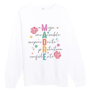 Spanish Mothers Day Retro Madre Retro Mama Premium Crewneck Sweatshirt