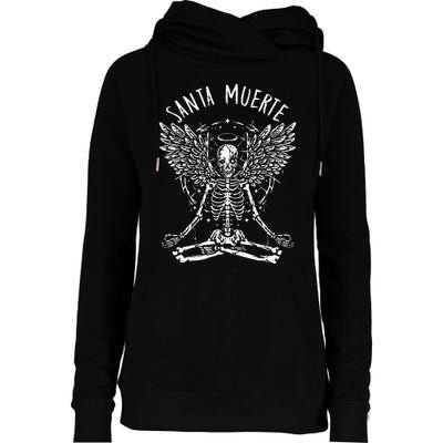 Santa Muerte Death Skeleton Skull Mexico Mexican Calavera Womens Funnel Neck Pullover Hood