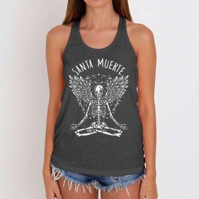 Santa Muerte Death Skeleton Skull Mexico Mexican Calavera Women's Knotted Racerback Tank